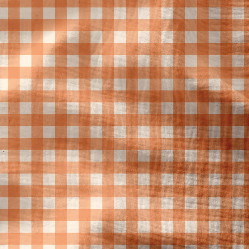 Yarn-Dyed Double Gauze VICHY Clementine / Off-White